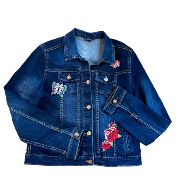Wonder Nation Blue Jean Jacket With patches - Picture 1 of 2